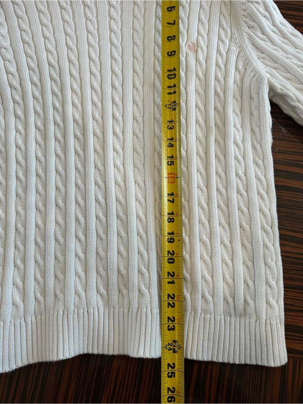 Lauren Ralph Lauren Cotton Cable Knit White Sweater Women’s Sz XL - Picture 11 of 11
